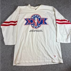 Vintage Super Bow XXVI Shirt Mens White NFL Sports Cotton Jersey XL True VTG 90s